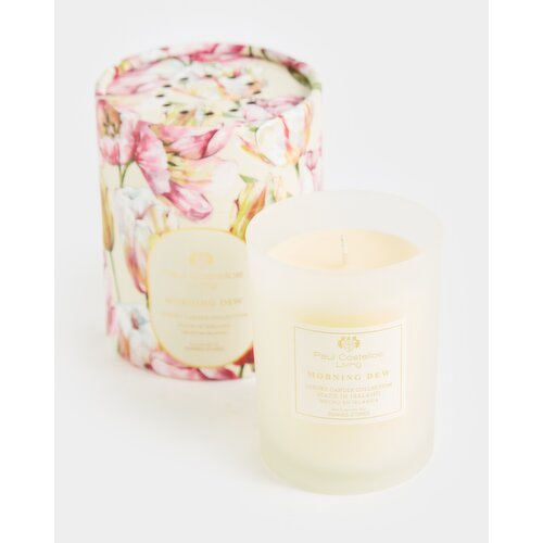 Paul Costelloe Living Round Boxed Morning Dew Candle Red 