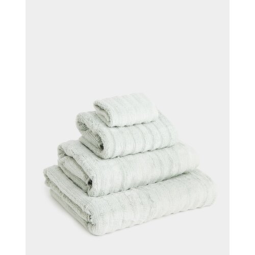 Ribbed Cotton Face Cloth Light-Green Face