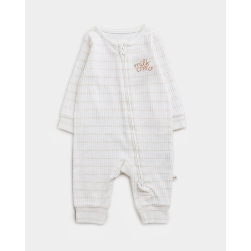 Milk Crew Footless Two-Way-Zip Sleepsuit Beige 0-3 Mths