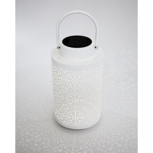 Tall Mosaic Solar LED Lantern White