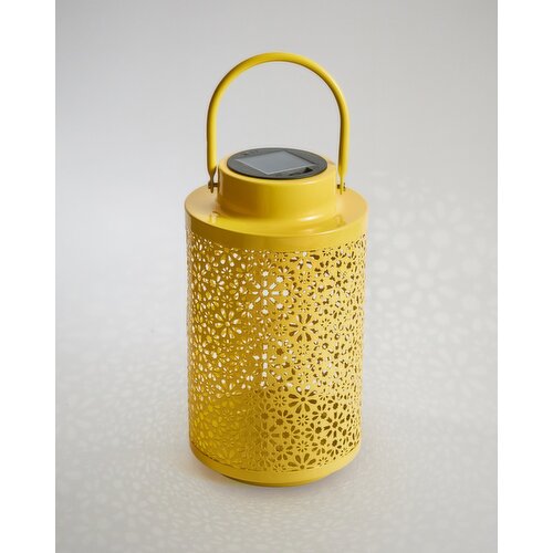 Tall Mosaic Solar LED Lantern Yellow