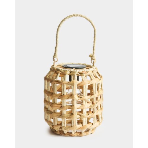 Seagrass Solar LED Lantern Natural