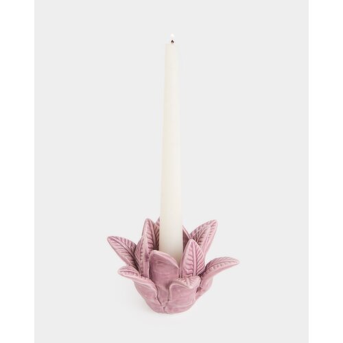Leaf Dinner Candle Holder Pink
