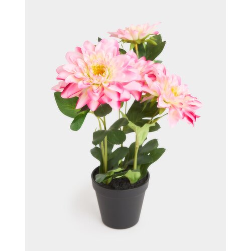 Faux Dahlia Potted Plant Pink