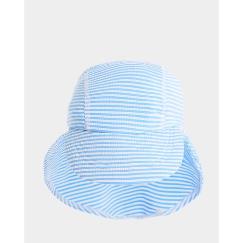 Striped Swim Hat Blue 6-12 Mths