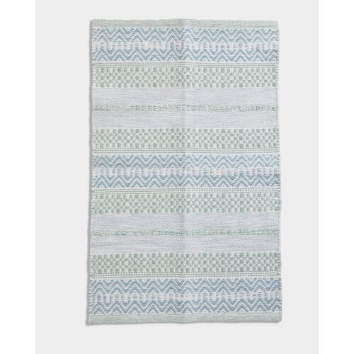 Cotton Aztec Weave Bath Mat Green