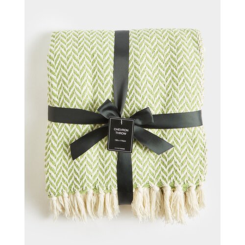 Zig-Zag Chevron Throw Green 