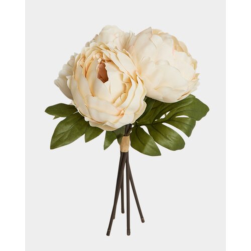 Faux Peony Bunch Ivory 