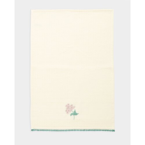 Carolyn Donnelly Eclectic Waffle Embroidered Tea Towel Blue 