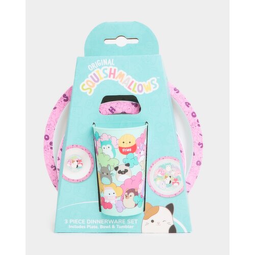 Squishmallows Dinner Set - 3 Pieces Pink