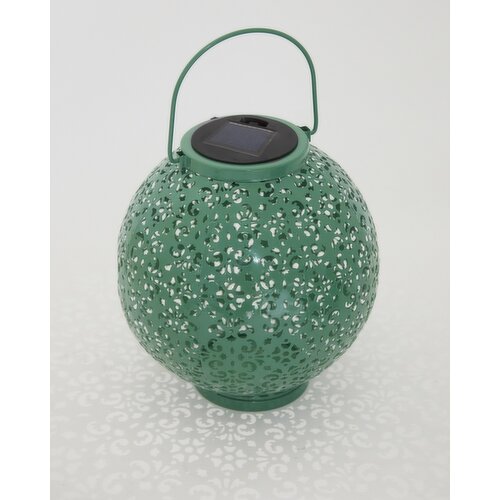 Round Mosaic Solar LED Lantern Green S