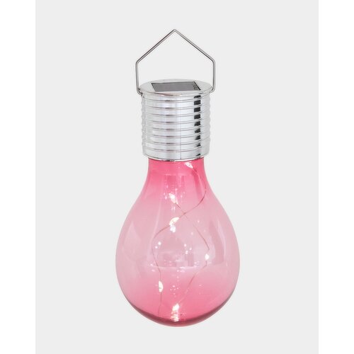 Hanging Solar LED Bulb Pink 