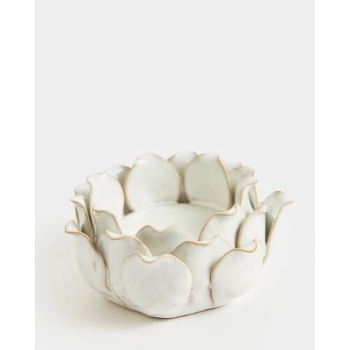 Petal Pillar Candle Holder Ivory