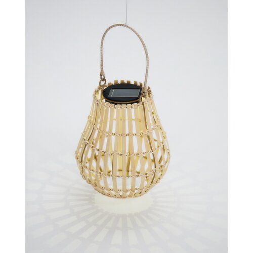 Bamboo Solar LED Lantern Natural 