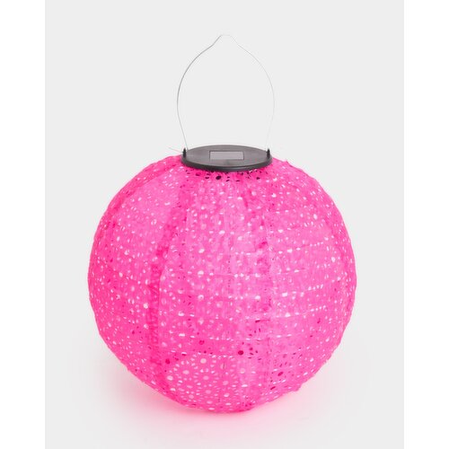 Solar Hanging Mosaic Lantern Pink