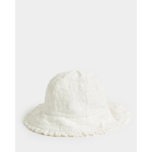Embroidered Sun Hat White 1-3 Yrs