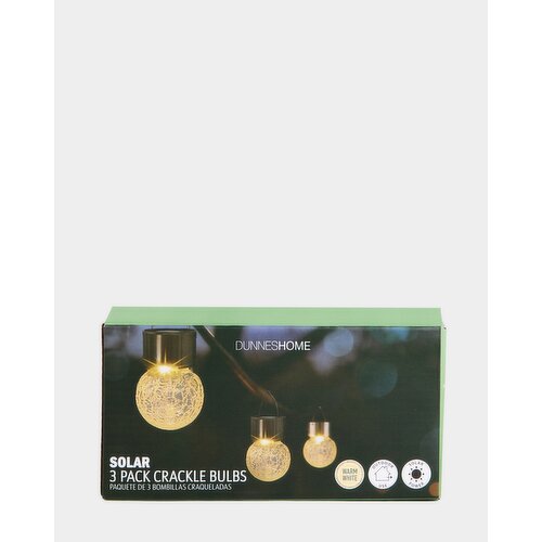 Solar Crackle Bulbs - Pack Of 3 Warmwhite