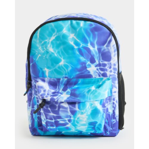 Blue Water Print School Bag Blue 