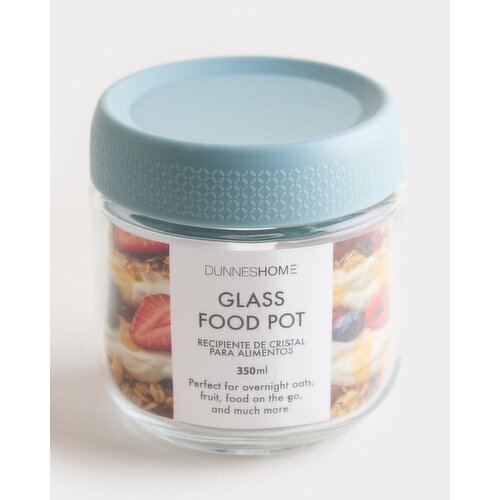 Glass Food Pot - 350ml Blue 