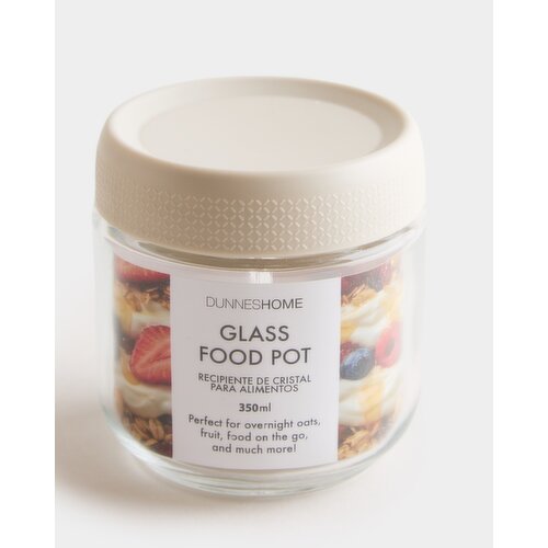 Glass Food Pot - 350ml Stone