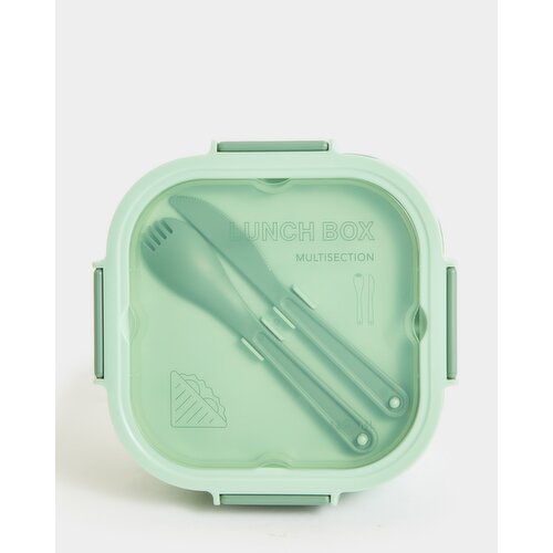 Square Multi-Section Lunch Box Green 