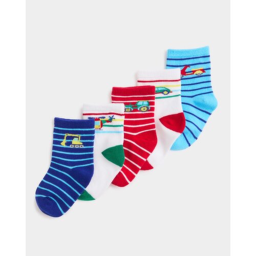 Baby Design Socks - Pack Of 5 Blue 6-8.5