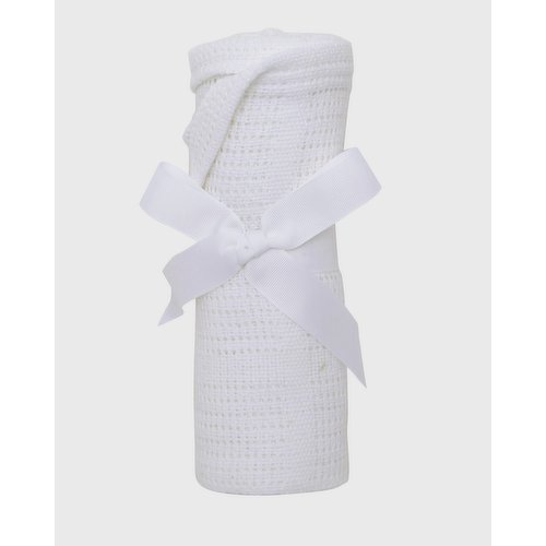 Cellular Cotton Blanket - White
