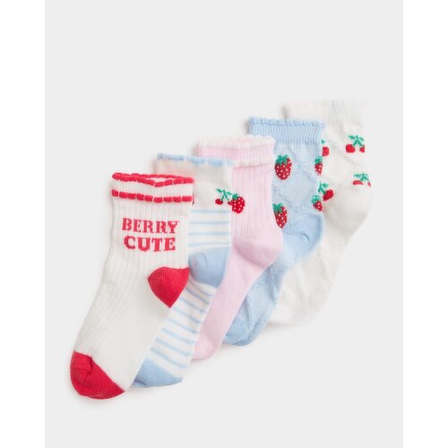 Baby Design Socks - Pack of 5 Blue-Red 6-8.5