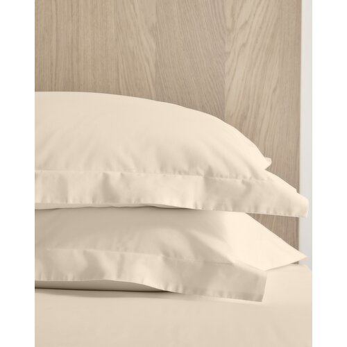 Non Iron Percale Oxford Pillowcase 180 Thread Count - Pack Of 2 Cream 