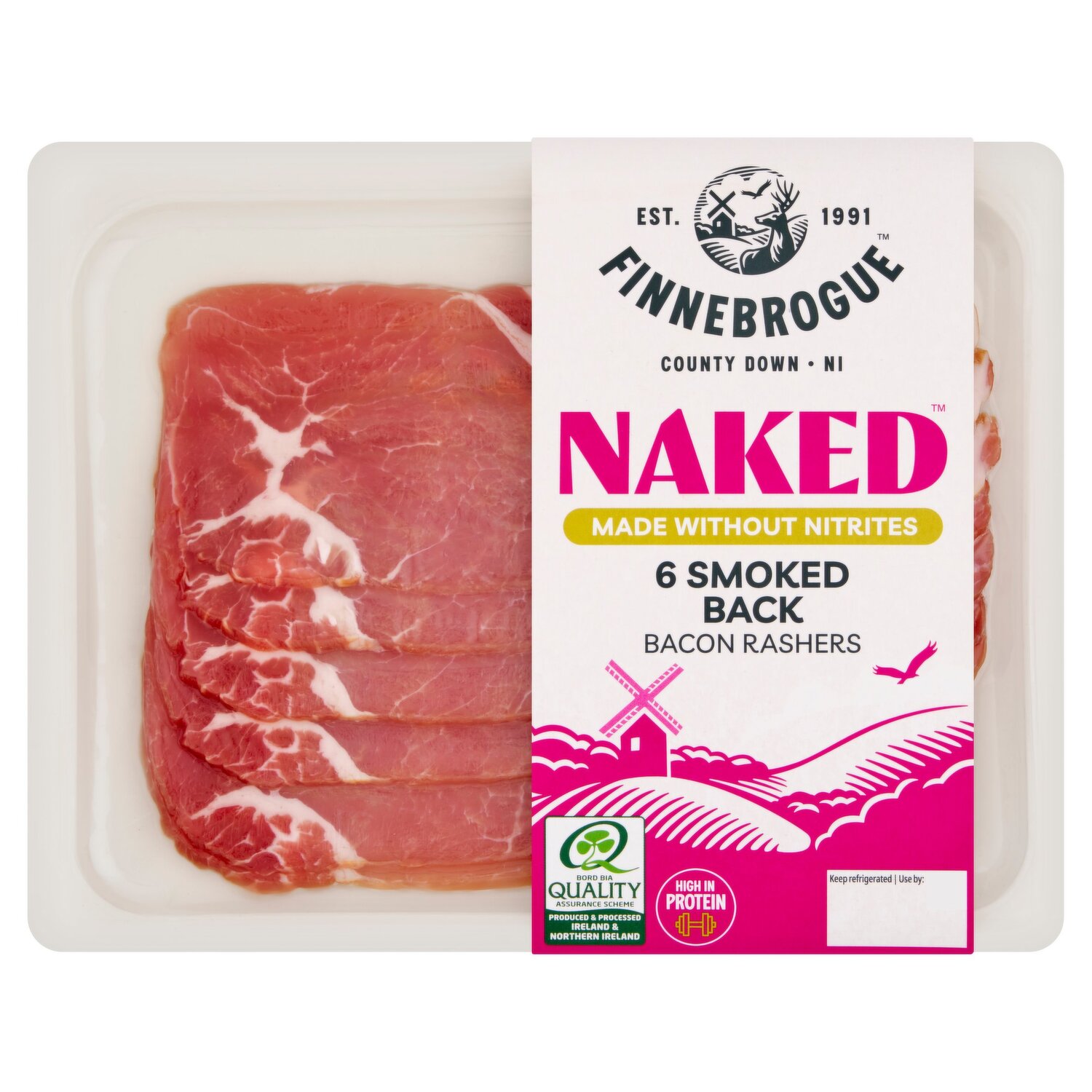 Finnebrogue Naked 6 Unsmoked Back Bacon Rashers 200g