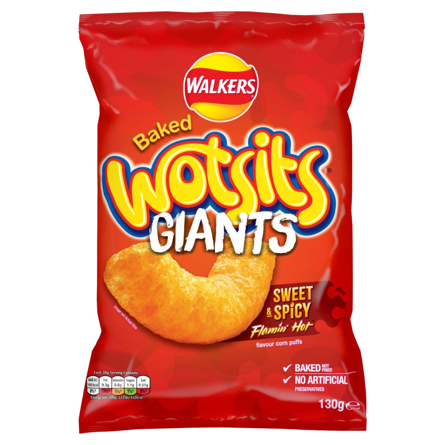 Walkers Wotsits Giants Sweet & Spicy Sharing Snacks Crisps 130g