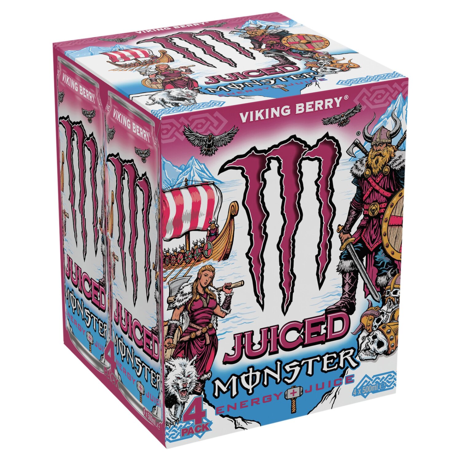 Monster Juiced Viking Berry Energy Juice 4 x 500ml - Dunnes Stores