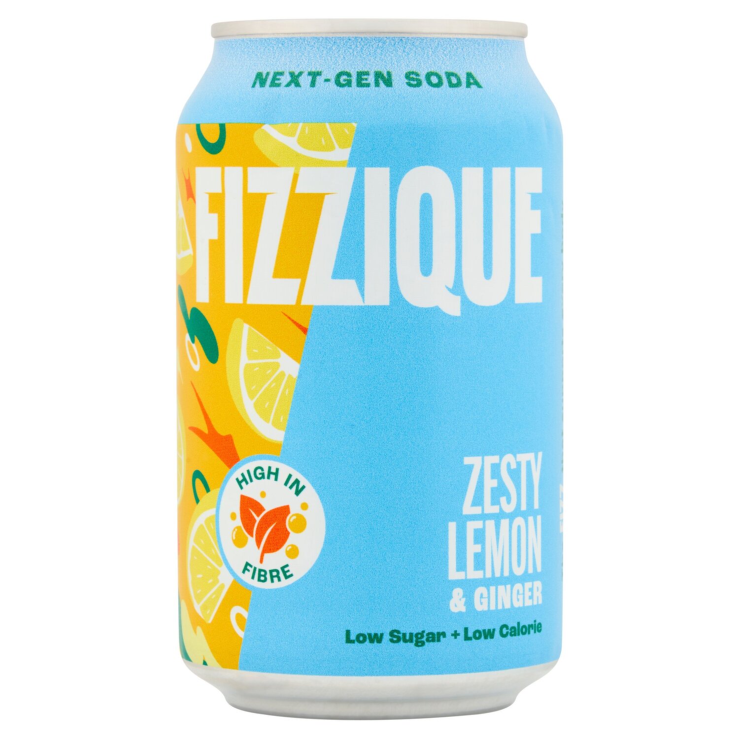 FIZZIQUE Zesty Lemon & Ginger Next-Gen Soda 330ml - Dunnes Stores